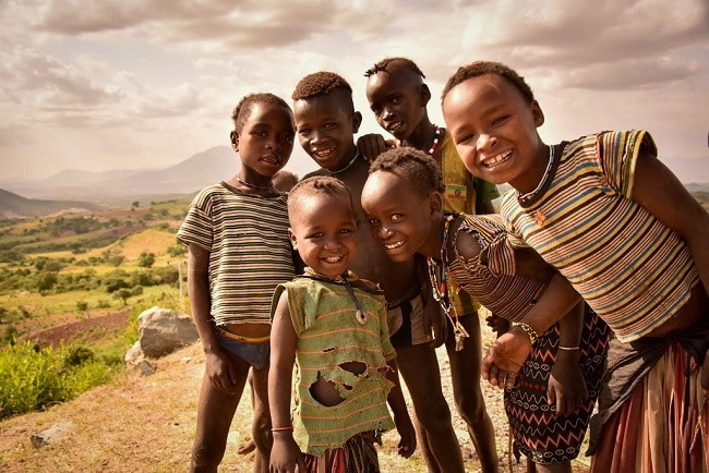 ילדים בשמורה התרבותית קונסו - דרום אתיופיה