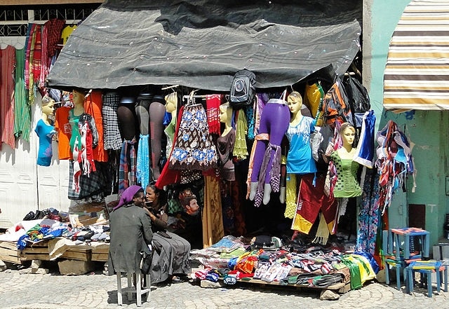 חנות בגדים בעיר מקלה - Mek'ele