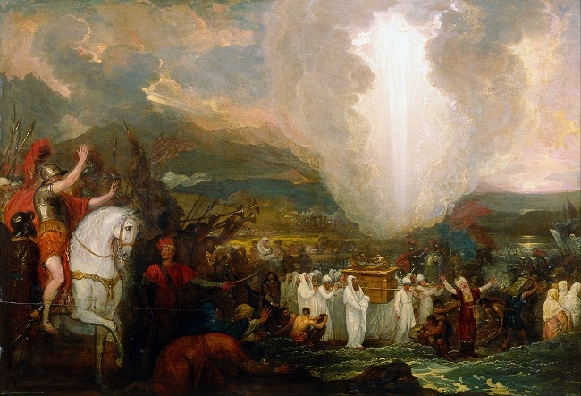 ציור של ארון הברית ובתוכו לוחות הברית