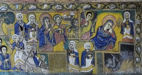 ‏‏ציורים על קירות כנסיית אורה קידנה - עותק